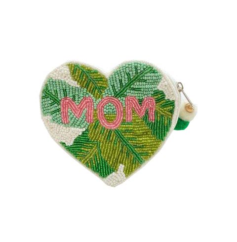 beaded coin purse- Mom Leaf