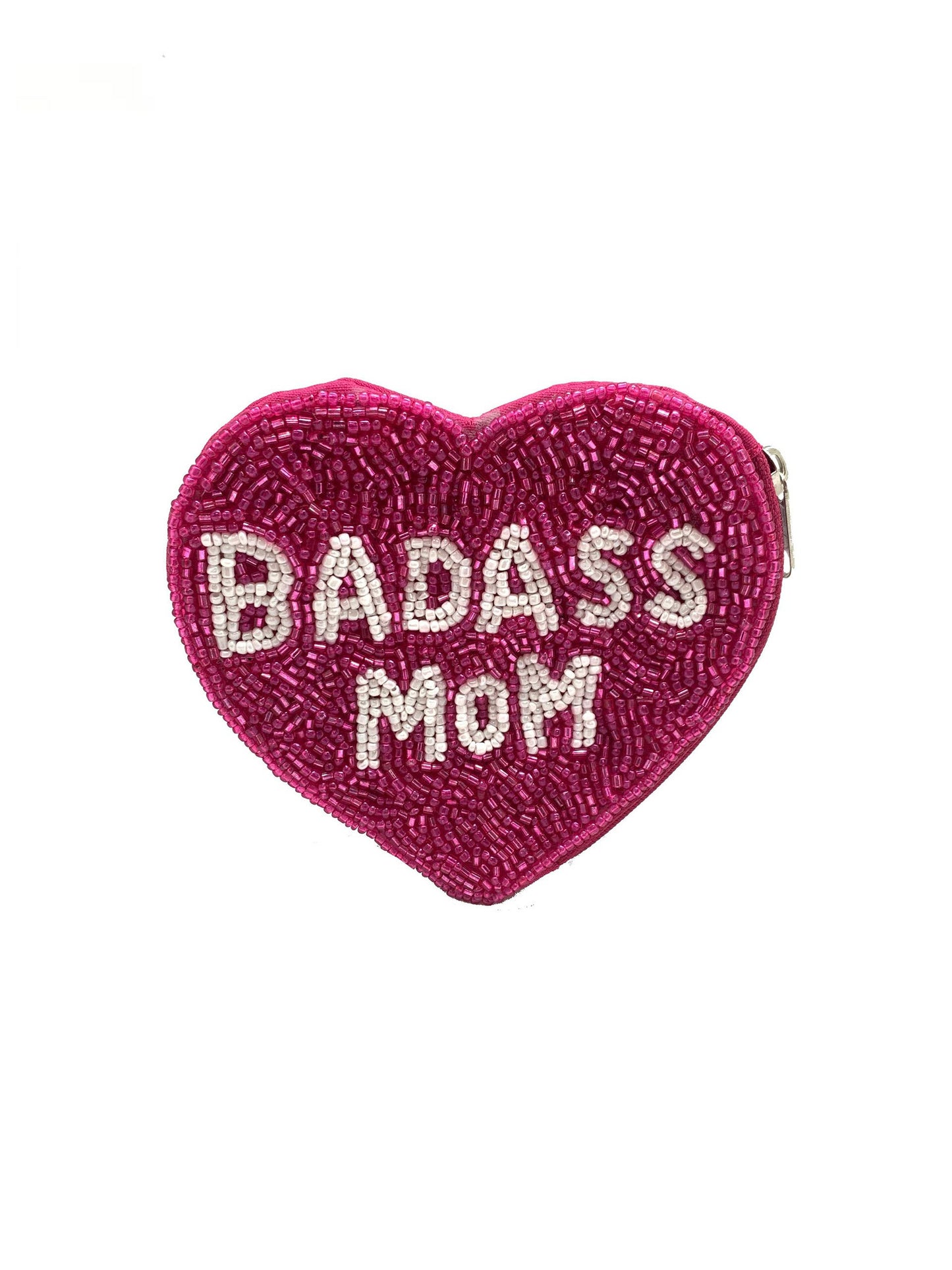 beaded coin purse- Mom Heart
