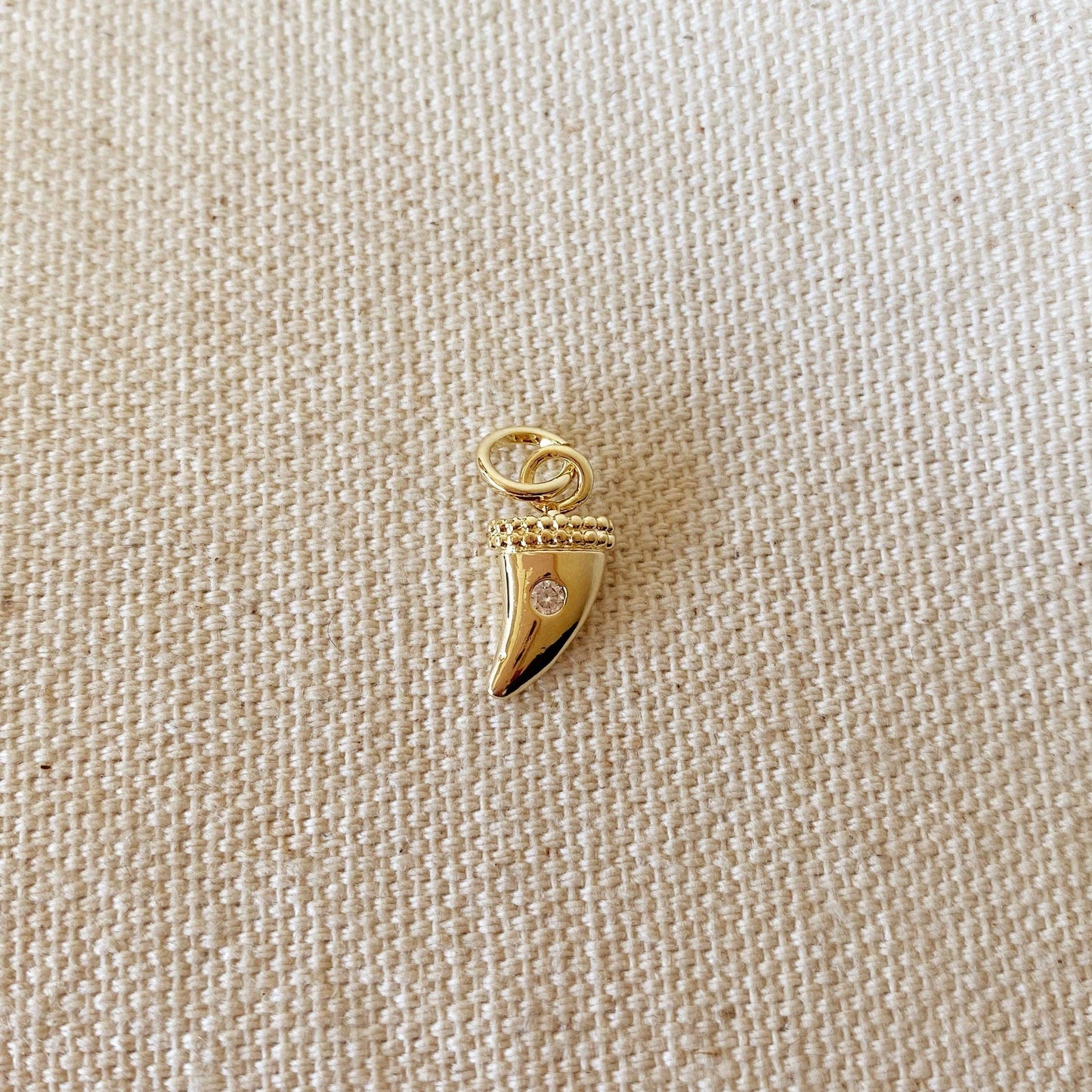 Mini Tusk Pendant With Cubic Zirconia Stone