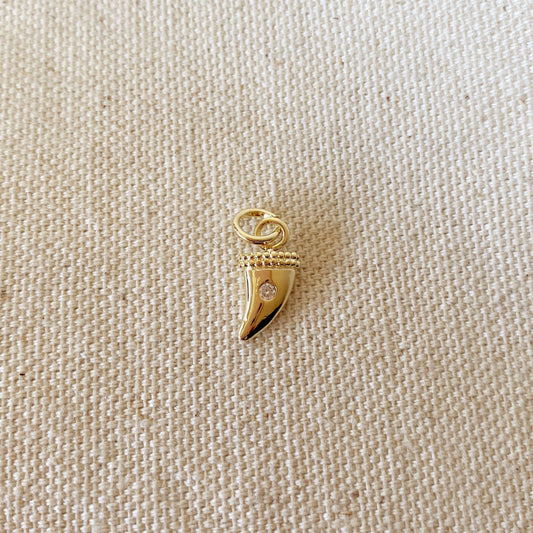 Mini Tusk Pendant With Cubic Zirconia Stone