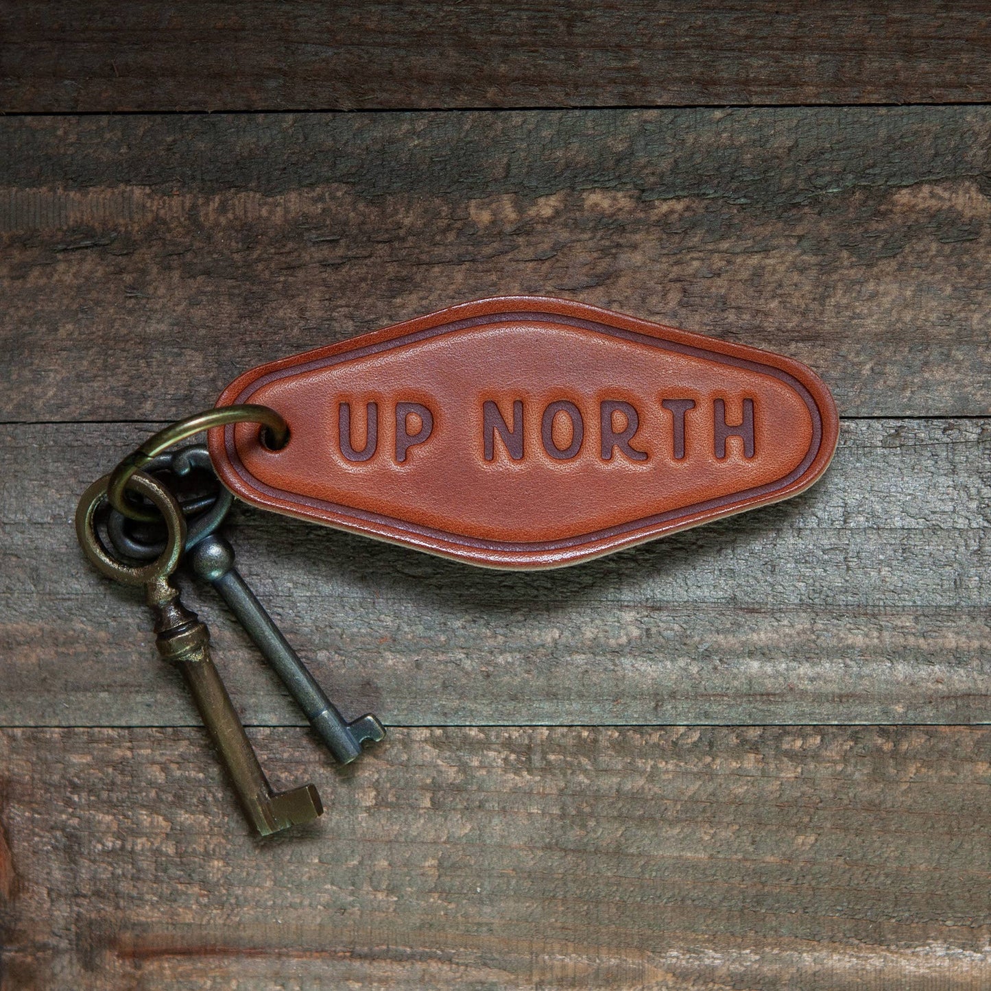 Up North Leather Keychain Motel Style