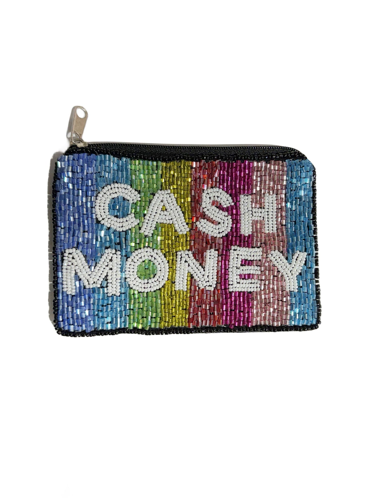 beaded coin purse- mini- CASH MONEY