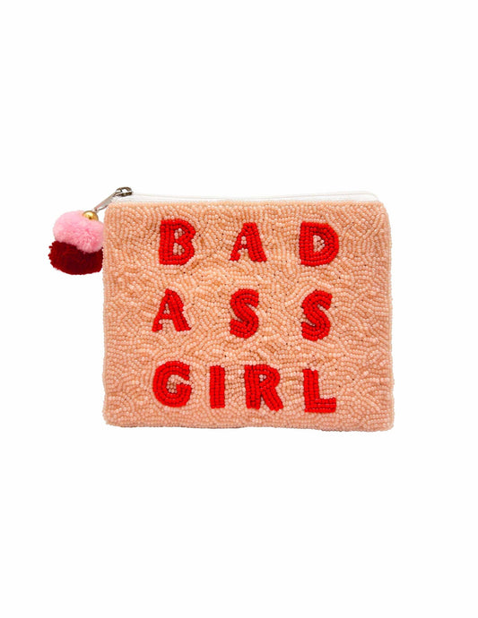 beaded coin purse- BADASS GIRL